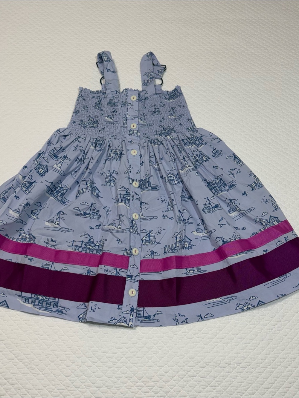 Matilda Jane Light Blue Nautical Sundress with Purple & Magenta Bands